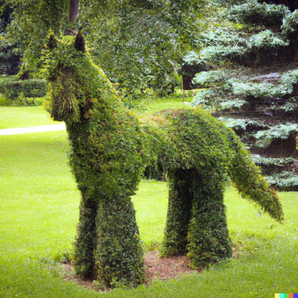 topiary in the shape of a horse